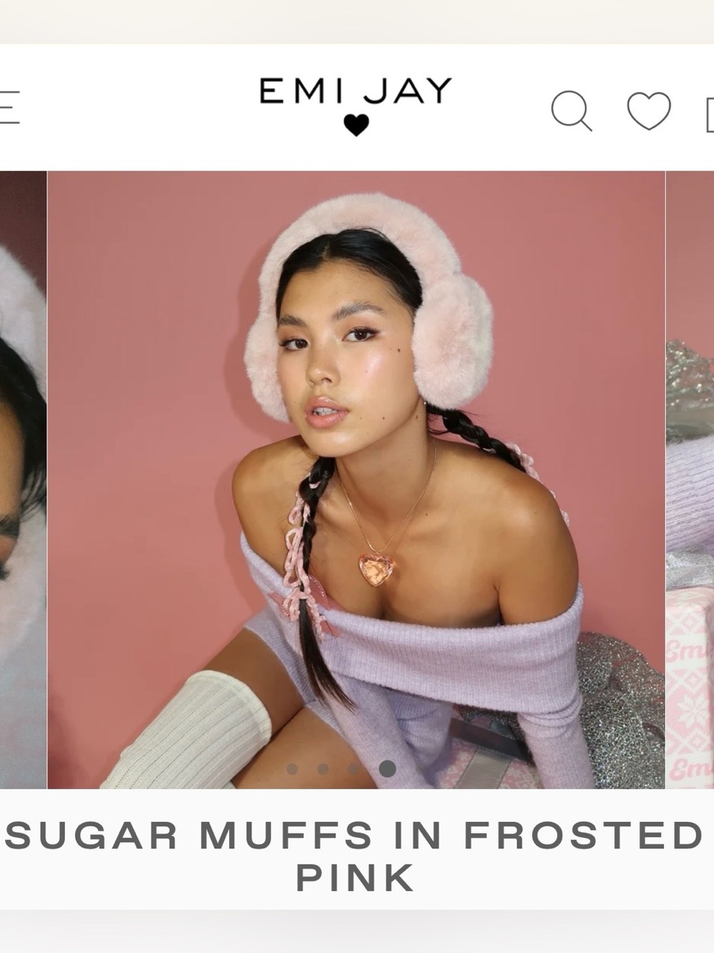 Emi Jay Frosted Pink Faux-Fur Ear Muffs